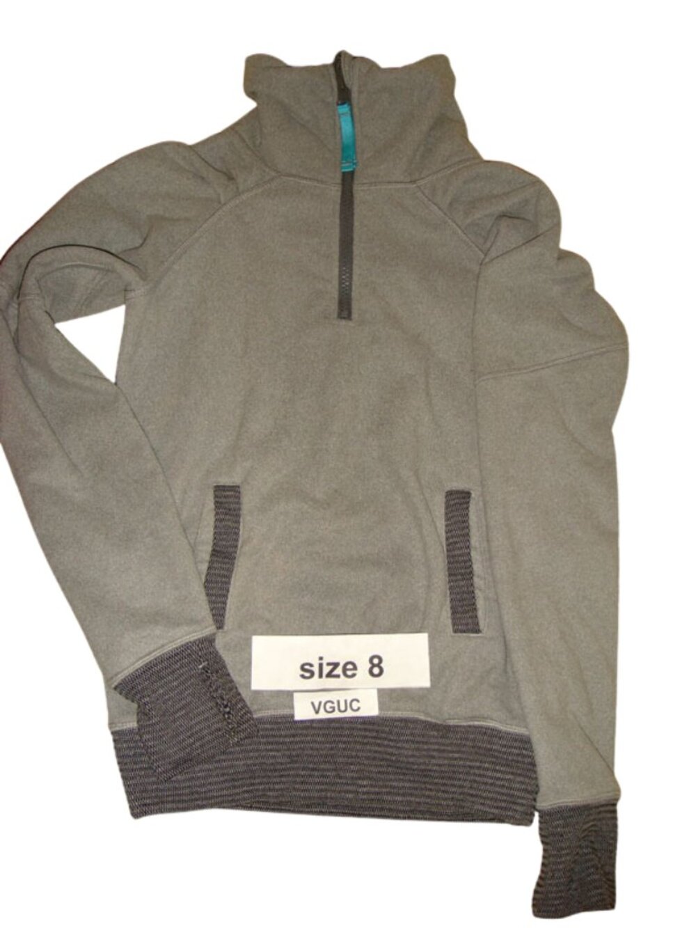 Ivivva Girl by Lululemon 🍋 Shiver Stopper Sherpa grey pullover size 8